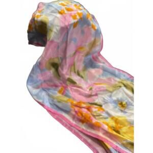 Vera Japanese Silk Floral Scarf Hand rolled edges 60's